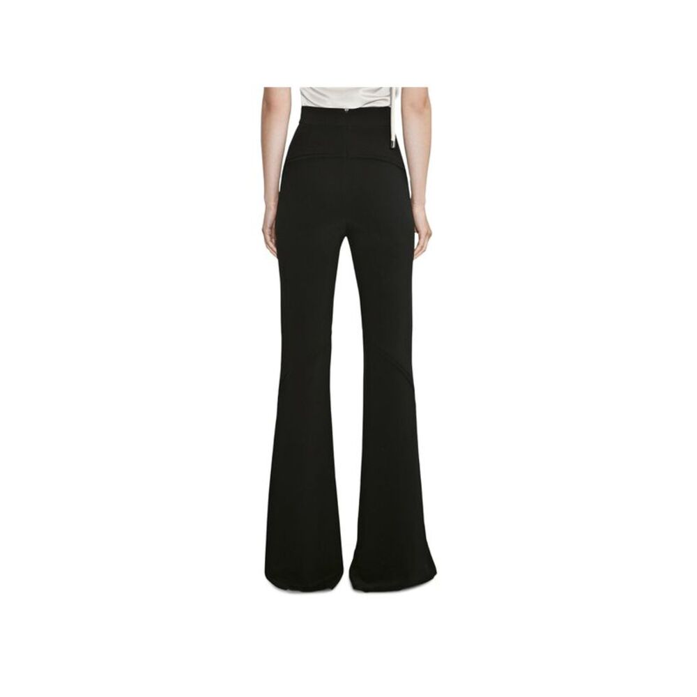 ET OCHS Womens Black Zippered Slit Flare Legs Slim Fit Party High Waist Pants 4 - Picture 2 of 3